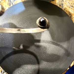 Sterling Silver Cuff with Black Accent